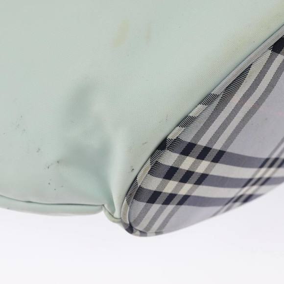 Burberrys Blue Label Tote Bag Nylon Leather Light Blue Brown Silver Auth ti2219 - Picture 13 of 16